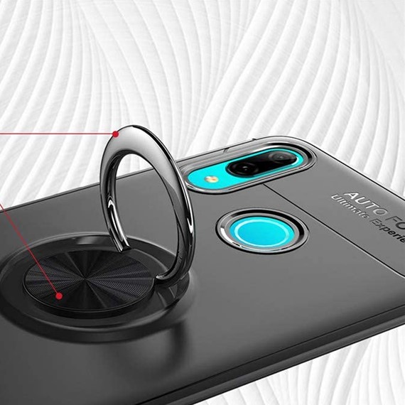Huawei Y7 2019 CaseUp Finger Ring Holder Kılıf Siyah 3